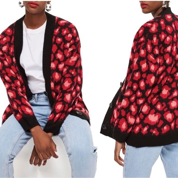 Topshop Leopard Print Cardigan 
